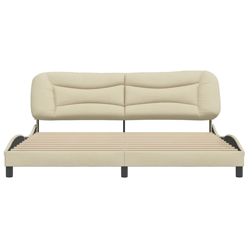 Giroletto senza Materasso Crema 200x200 cm in Tessuto