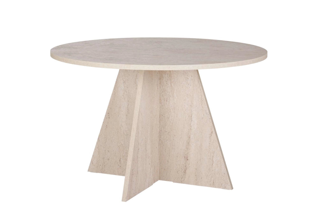 Tavolo da pranzo in legno "Virella" - 120 x 120 x 75 cm - Travertino