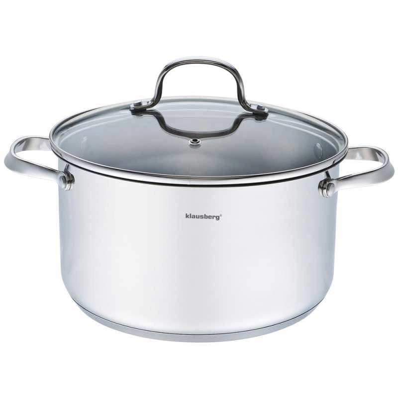 Klausberg KB-7214 Pentola in acciaio inox con coperchio da 5,9 l per tutti i piani cottura