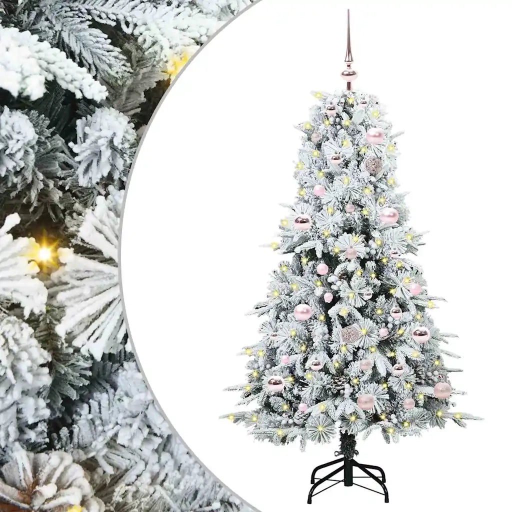 Albero di Natale | Decorazioni natalizie Artificiale con Rami Pieghevoli Bianco 150 cm