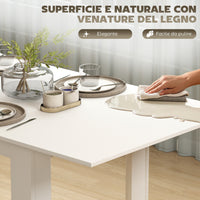 Tavolo Allungabile da Pranzo 140-180x80x75 cm per 6-8 Persone in MDF Bianco