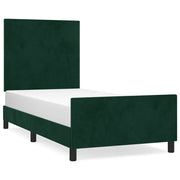 Letto singolo | Letto per adulti | Giroletto senza Materasso Verde Scuro 80x200 cm in Velluto
