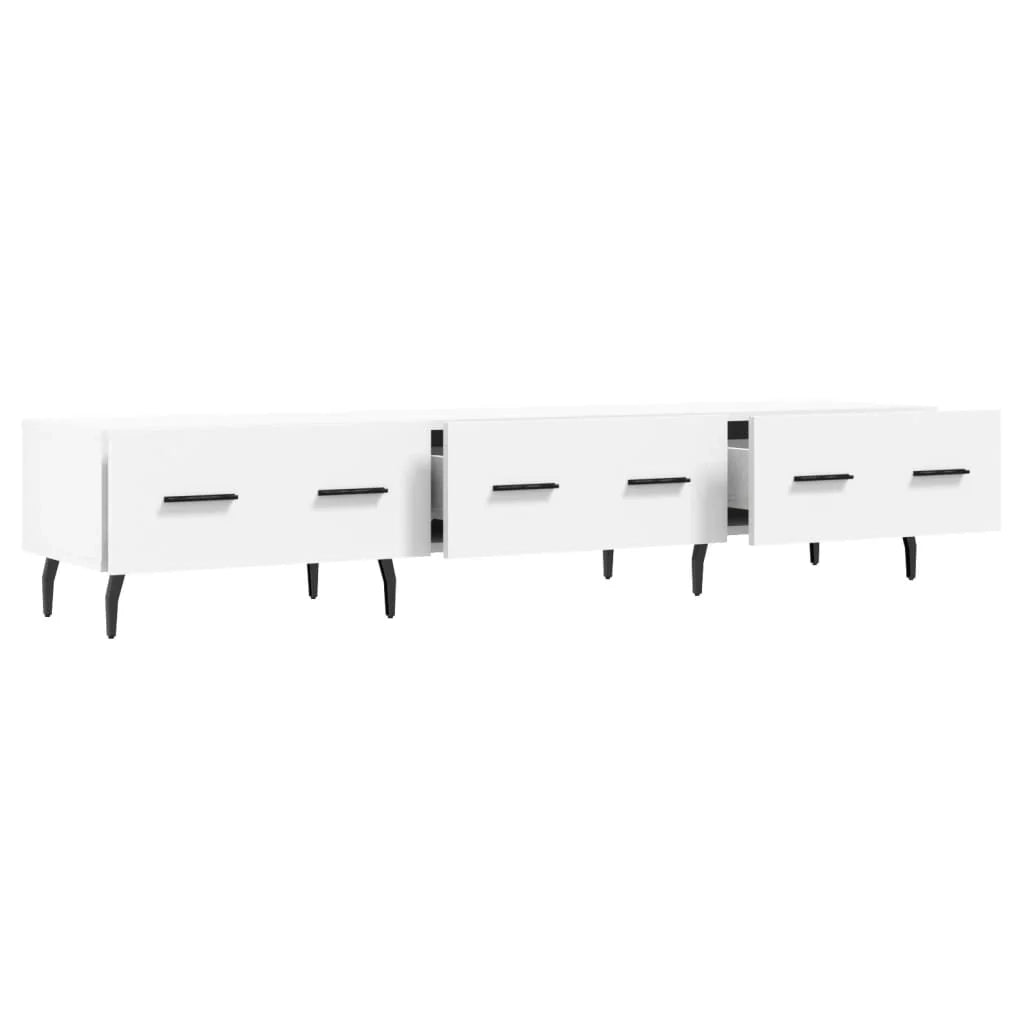 Mobile TV multimediale mensola TV credenza mobile TV sala da pranzo soggiorno camera da letto 150 x 36 x 30 cm legno ingegnerizzato bianco 02_0026017