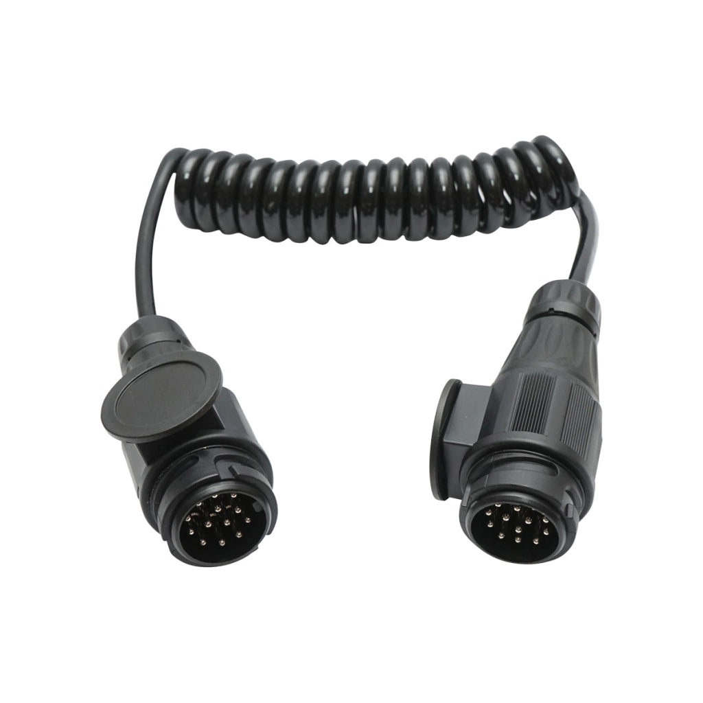 Cavo a spirale per rimorchio da 2,2 m con 2 spine maschio a 13 pin, 8 fili Breckner Germany