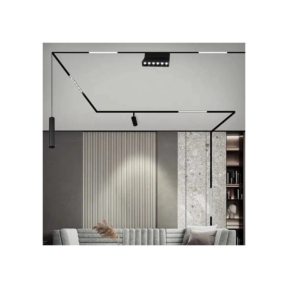 Trade Shop - Faretto Led 24 W Magnetico Rettangolare Per Binario 48v Luce 3000k 4000k Fr-r300 - -bianco Naturale      -