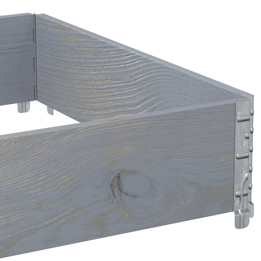 Vassoio per fioriera aiuola rialzata piante fiori terrazza giardino 120 x 80 cm legno massello di pino grigio 02_0037406