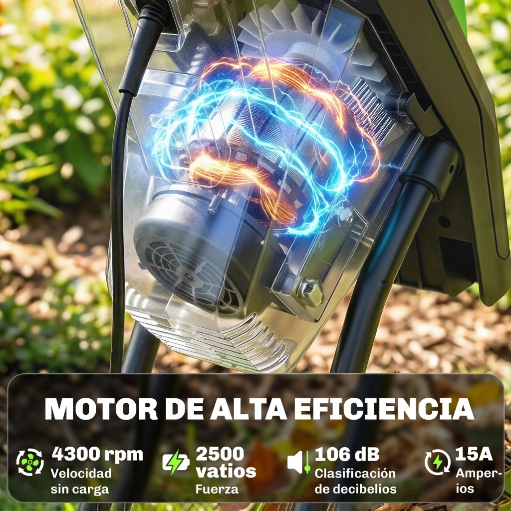 Trituratore da Giardino Elettrico ¨C zephmum ¨C Verde 2500W ?44mm 45L