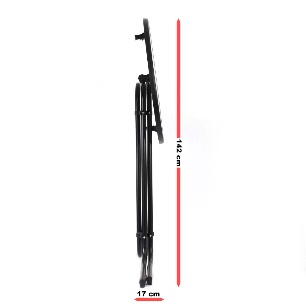 Toboli Tavolo alto da bar rotondo pieghevole nero Ø 80 cm h 110 cm per interno ed esterno