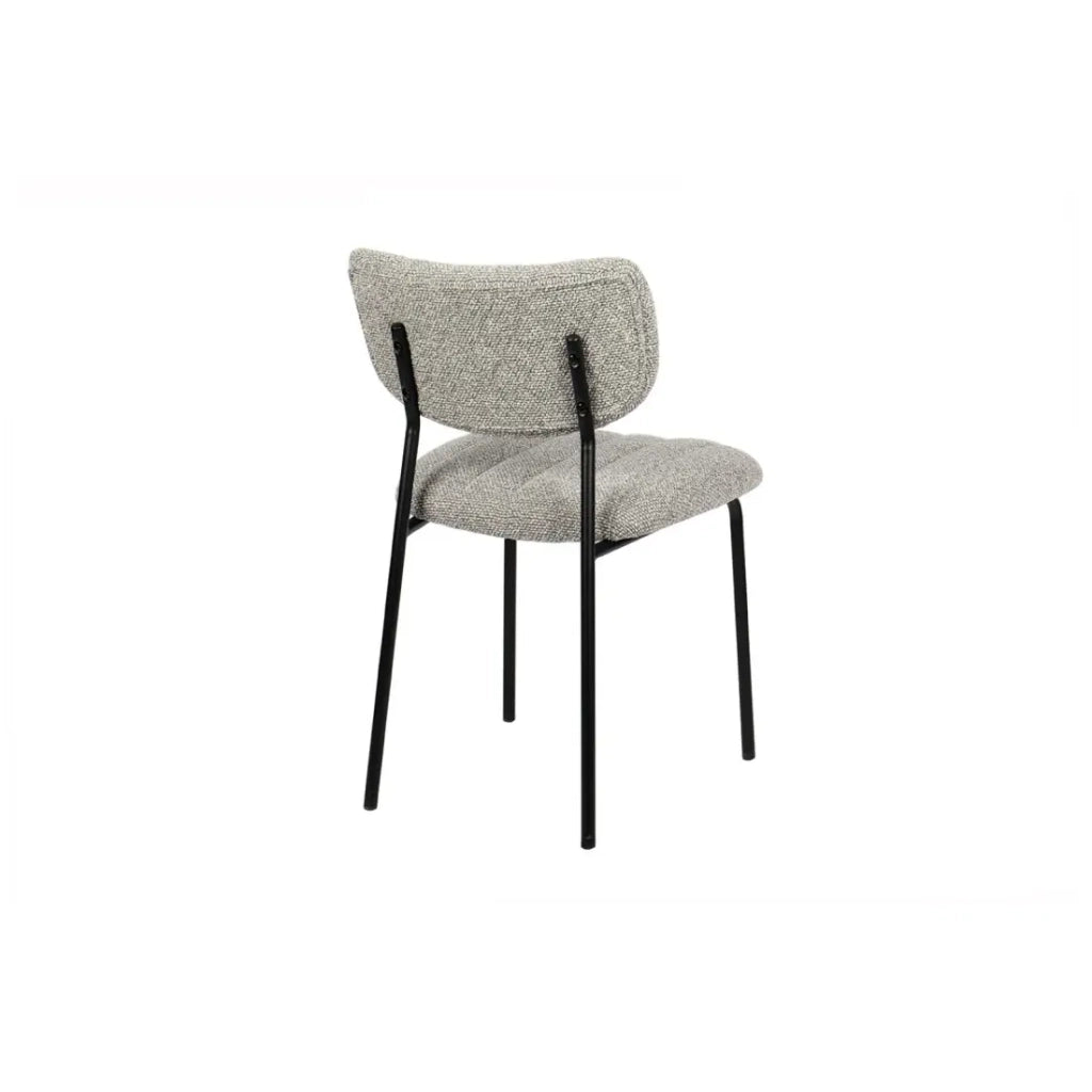 Set di 2 sedie NORAYA – Tessuto grigio chiaro – Gambe in metallo – Design compatto – Eleganza moderna e minimalista