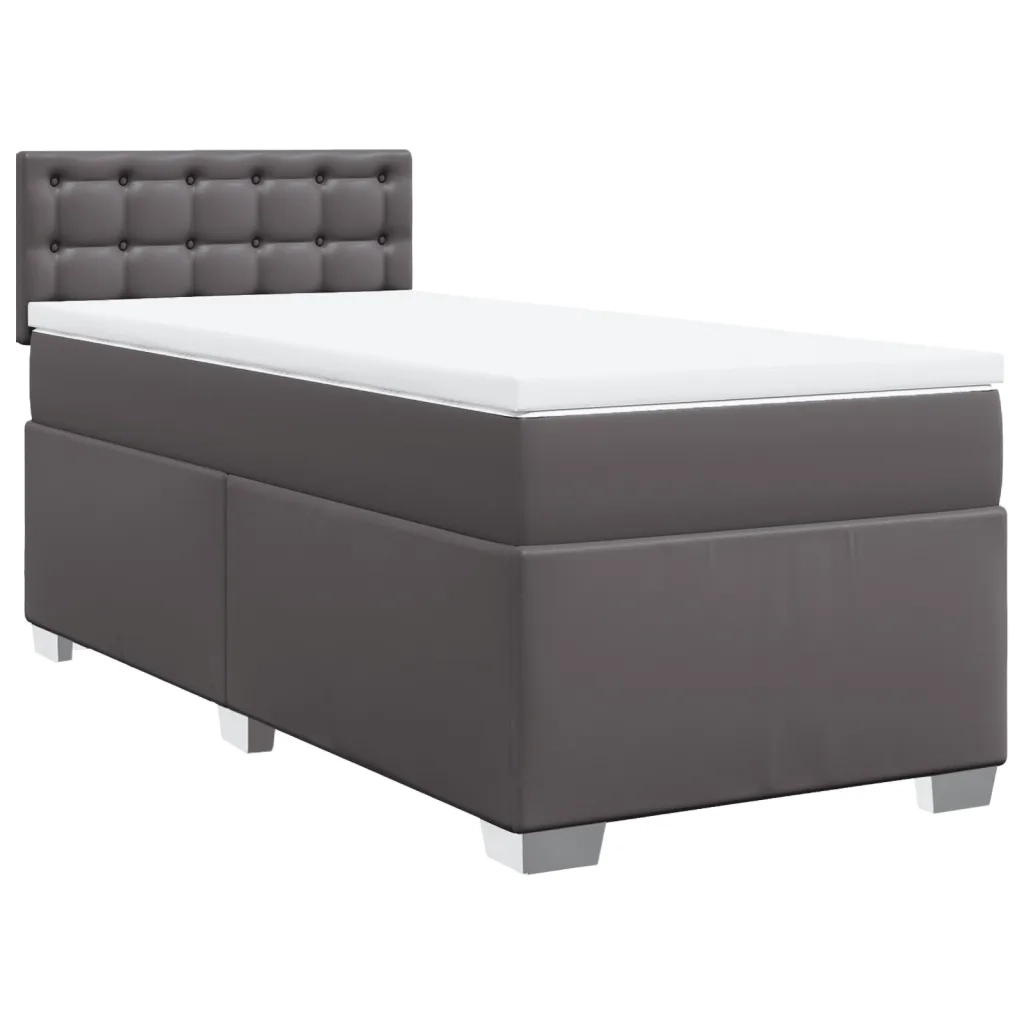 vidaXL Giroletto a Molle con Materasso Grgio 80x200 cm in Similpelle
