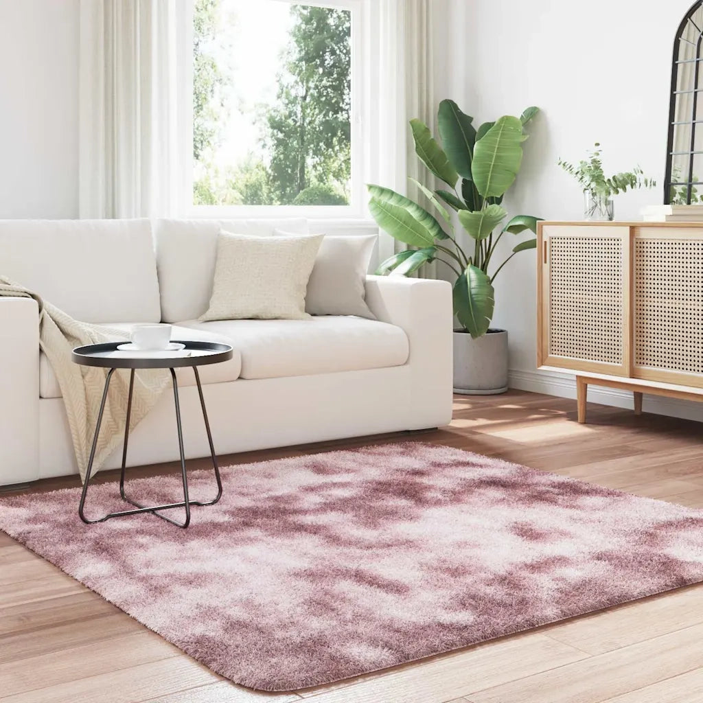 Tappeto del soggiorno | Tappeto Shaggy a Pelo Lungo NAVARRA Rosa Antico 160x160cm
