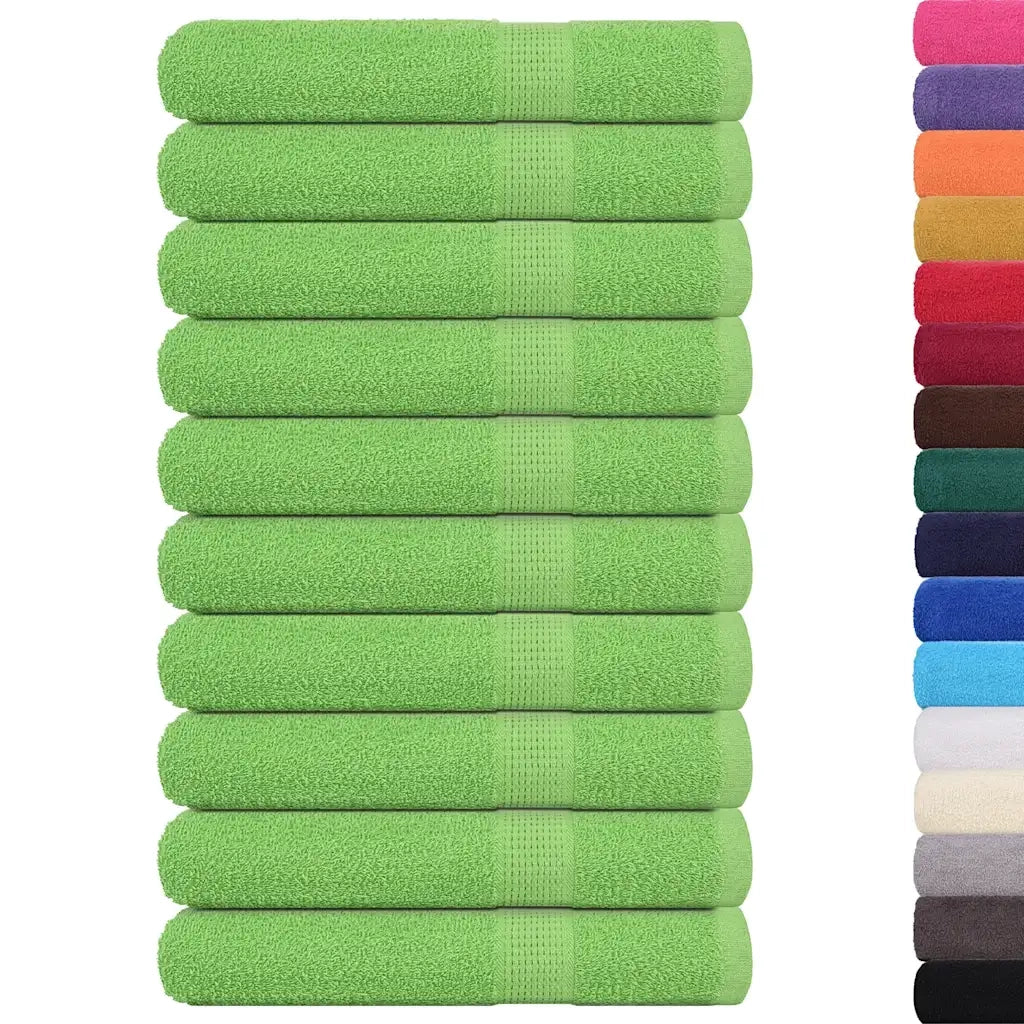 vidaXL Asciugamani per Sauna 10 pz Verde Mela 80x200cm 360 g/m² Cotone