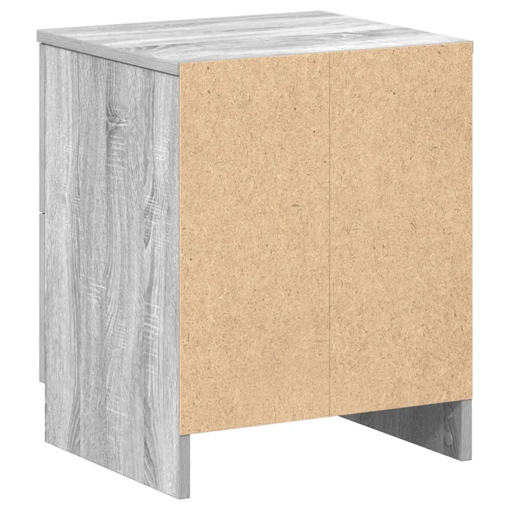 vidaXL Comodini 2 pz con 2 Cassetti Grigio Sonoma 40x36x50 cm