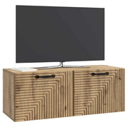 Mobile TV da Muro | Armadietto TV | Mobile Porta TV Rovere Artigianale 78,5 x 31 x 30 cm