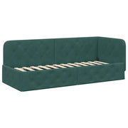 Letto singolo | Letto per adulti | Cornice del letto ad angolo Verde Scuro 80 x 200 cm Velluto