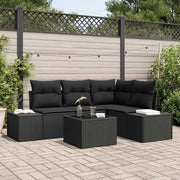 Set Divano da Giardino con archiviazione Nero polyrattan 3355722
