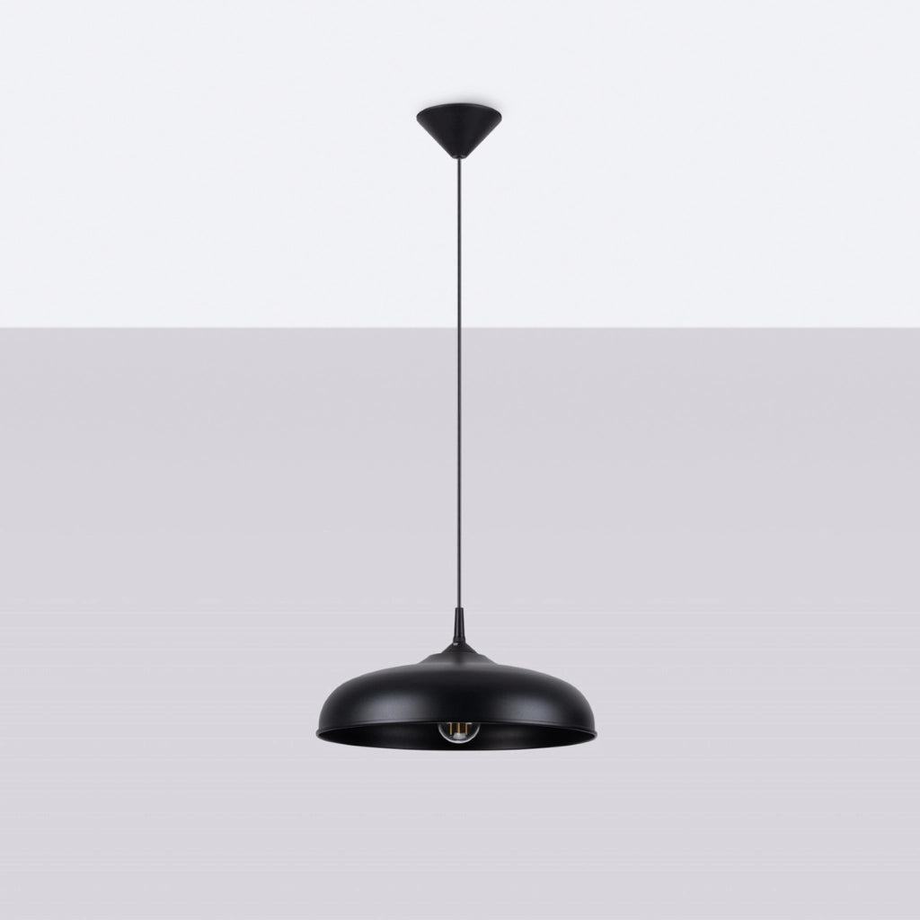 Lampada a sospensione nera ROSELA 1xE27 15W PureLume