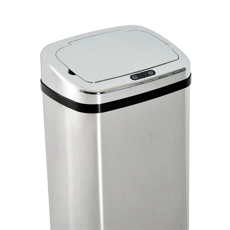 CESTINO DEI RIFIUTI RETTANGOLARE IN ACCIAIO INOX CON SENSORE A INFRAROSSI 50 L