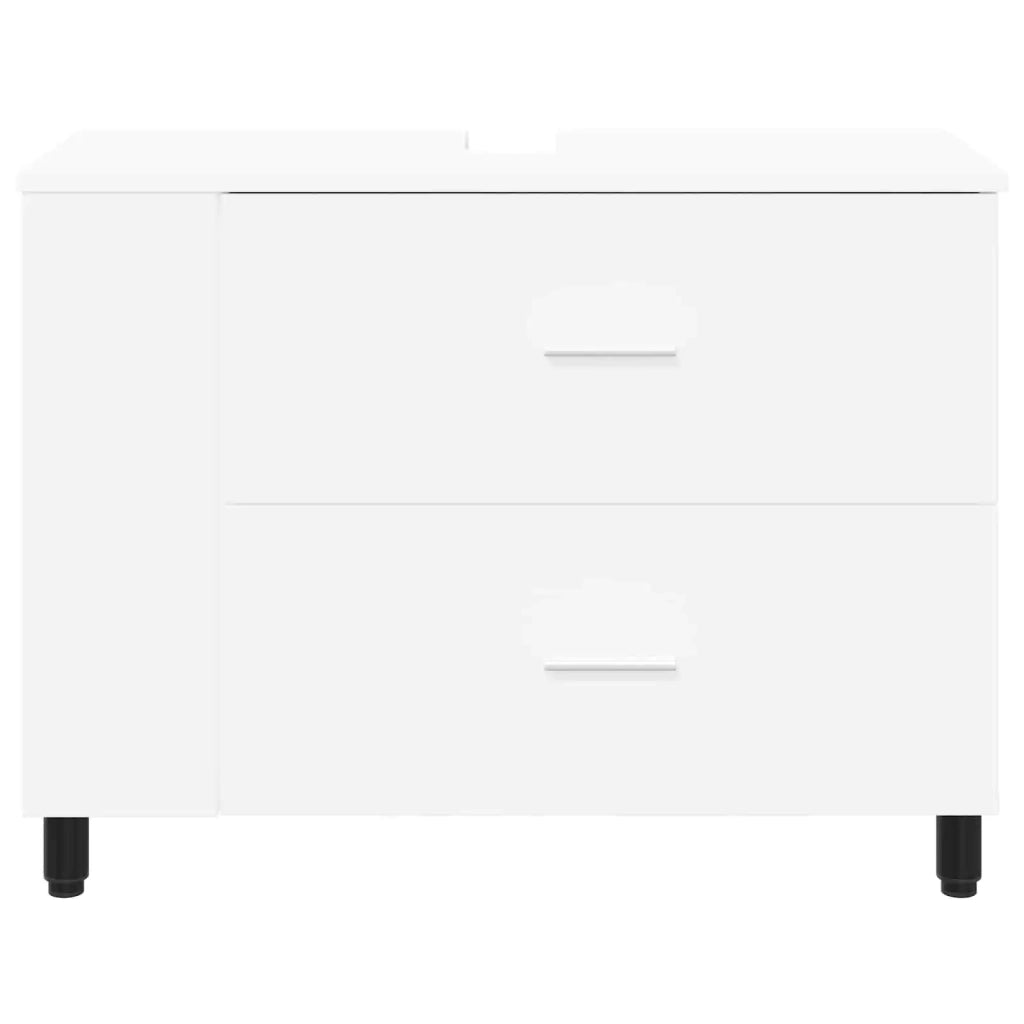 Mobiletto da bagno Bianco 80 x 35 x 60 cm Legno ingegnerizzato