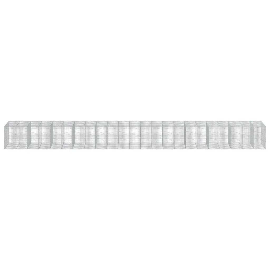 Cesto Gabbione con Copertura 1150x100x100 cm in Ferro Zincato