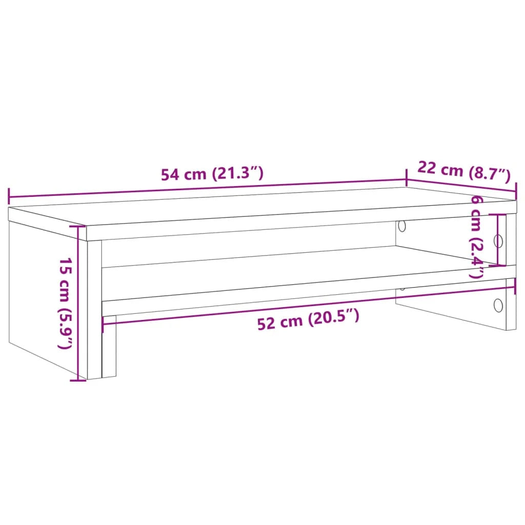 Supporto per monitor mobile da scrivania 54 x 22 x 15 cm legno ingegnerizzato marrone 02_0044889