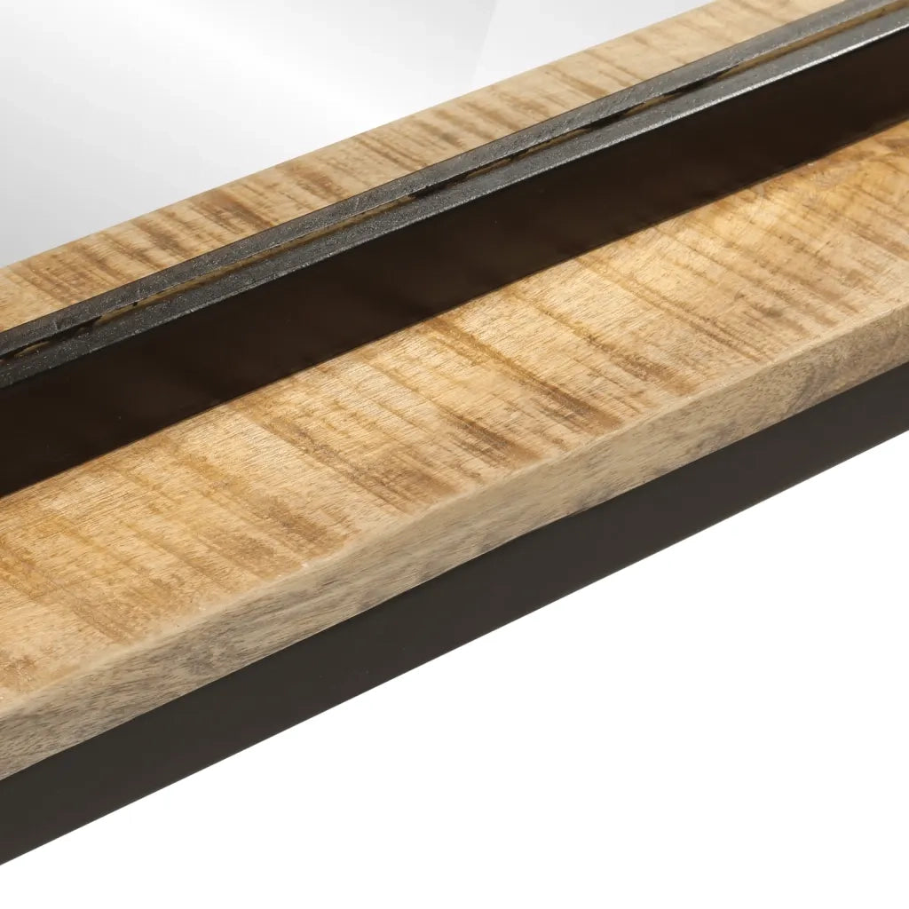 Specchio con Ripiano 80x8x55 cm Vetro e Legno Massello di Mango 358579