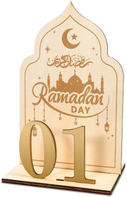 Calendario da parete in legno per 30 giorni, conta indietro all'Id al-Fitr