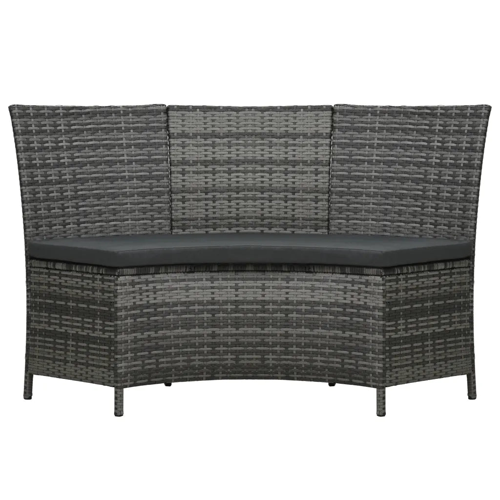 Set da Pranzo per Esterni 7 pz con Cuscini in Polyrattan Grigio cod mxl 35066