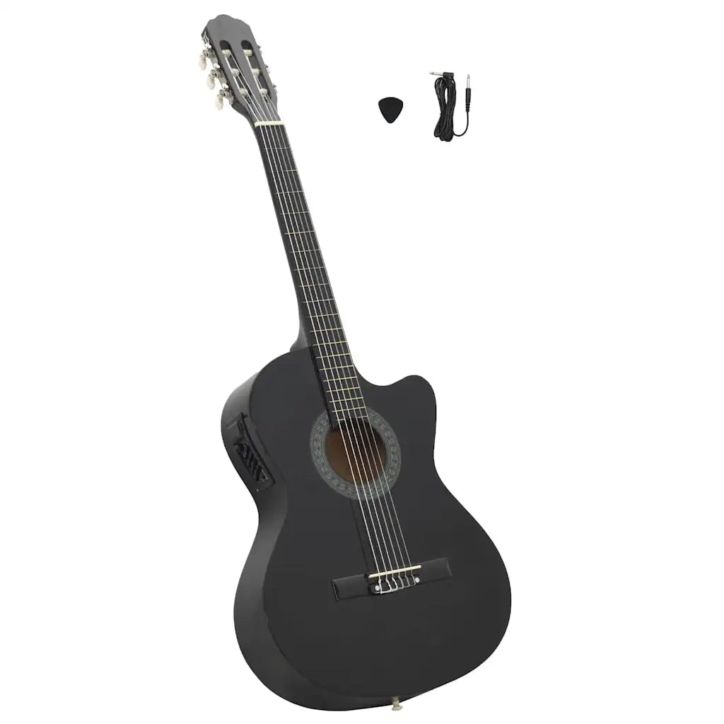 Chitarra Classica Western con Equalizzatore e 6 Corde Nera 70138