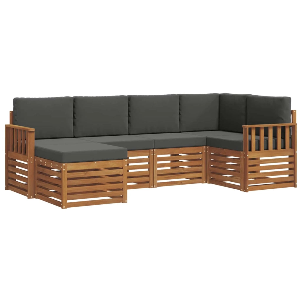 Set divano sezionale con cuscino 6 pcs Naturale e Antracite 3375082