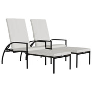 Set di due sedie a sdraio con poggiapiedi resina intrecciata marrone 02_0011908