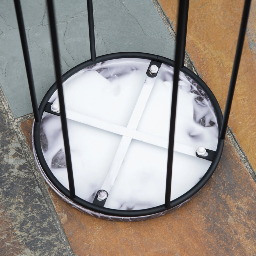 Set di fioriere in metallo 3 pezzi ¨C zephmum ¨C nero grigio effetto marmo impilabili