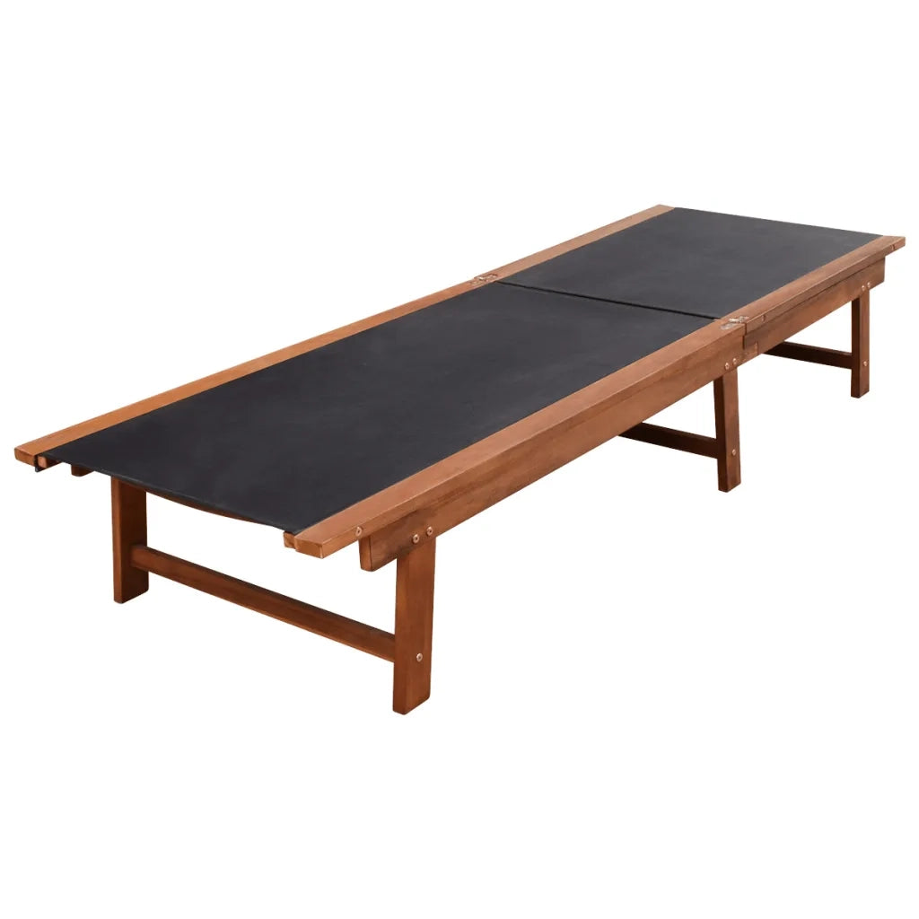 vidaXL Lettini Prendisole 2 pz con Tavolo in Massello Acacia Textilene