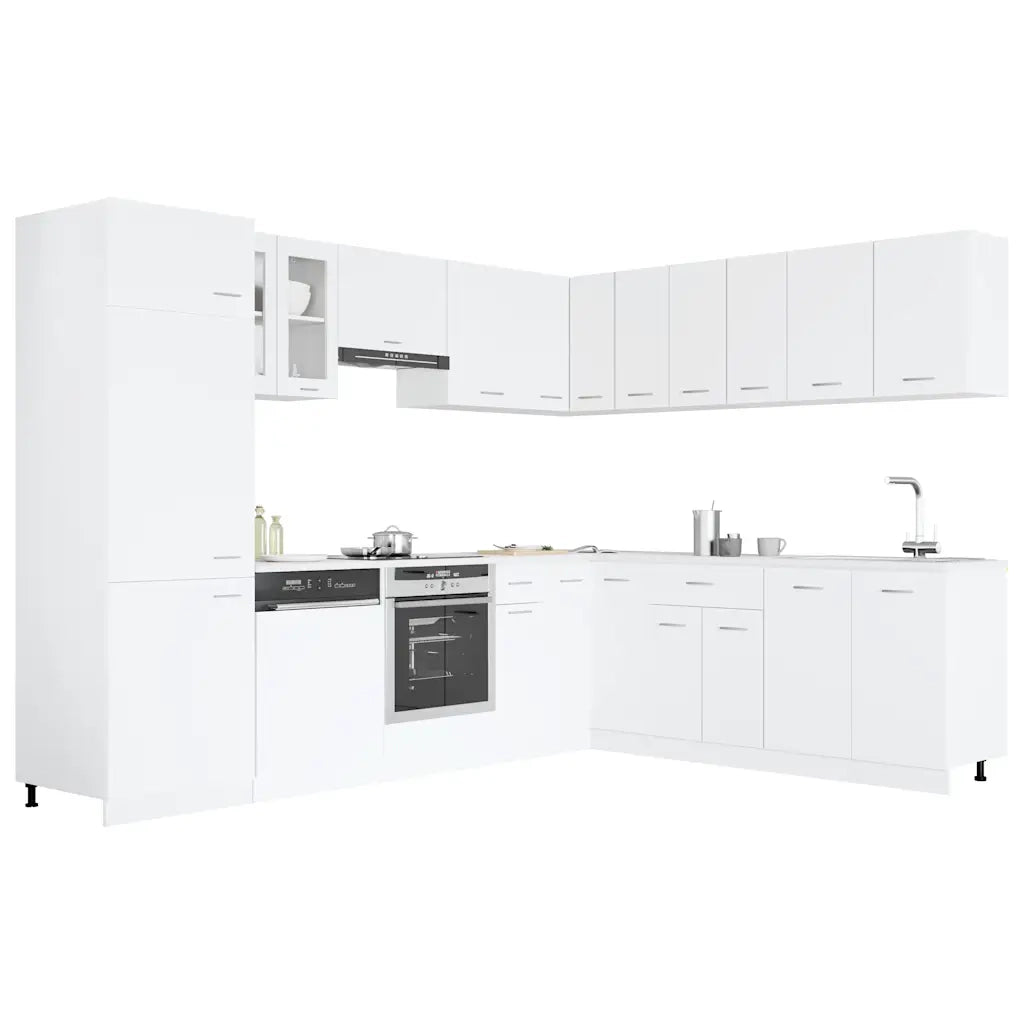 Set Armadi da Cucina 14 pz Bianco in Truciolato