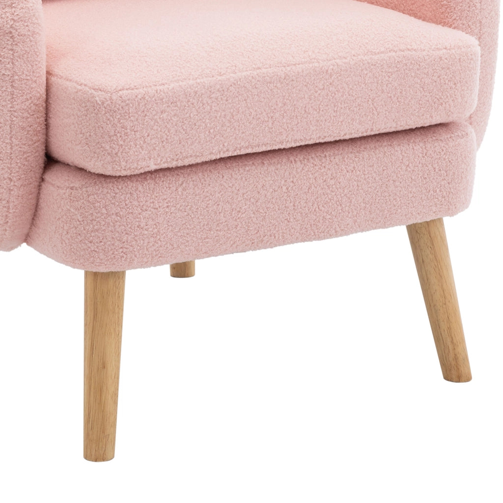 POLTRONA in Teddy Rosa 71x72x71 cm con cuscino