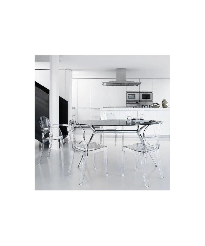 Poltrona Igloo- set da 4 -policarbonato Made in Italy SCAB DESIGN - trasparente fume' 183