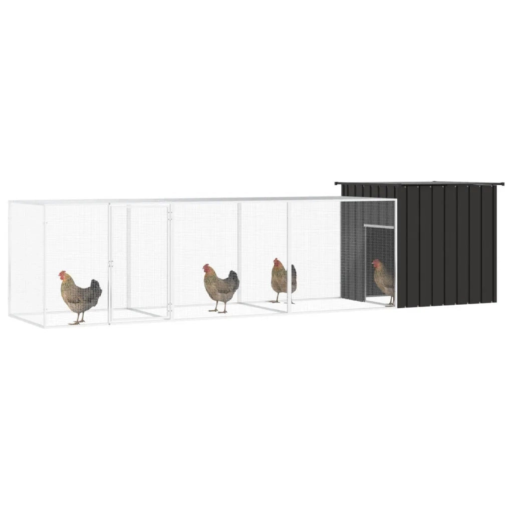 Gabbia per Polli Antracite 400x91x100 cm Acciaio Zincato 3106453