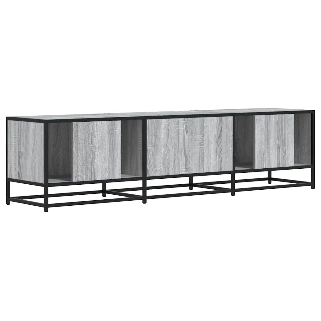 Mobile TV Grigio Sonoma 160x35x41cm Legno Multistrato e Metallo 848847