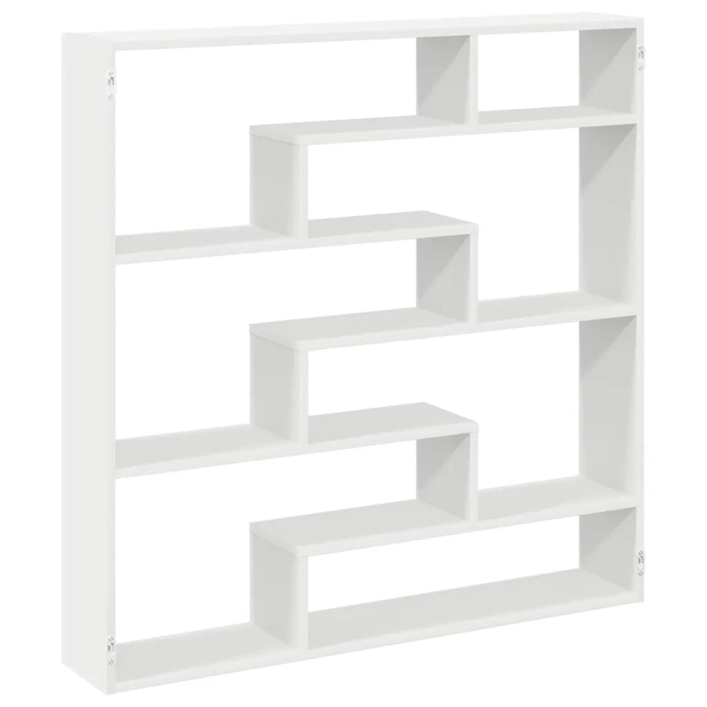 vidaXL Mensola a Cubo da Parete 7 Scomparti in Truciolato Bianco