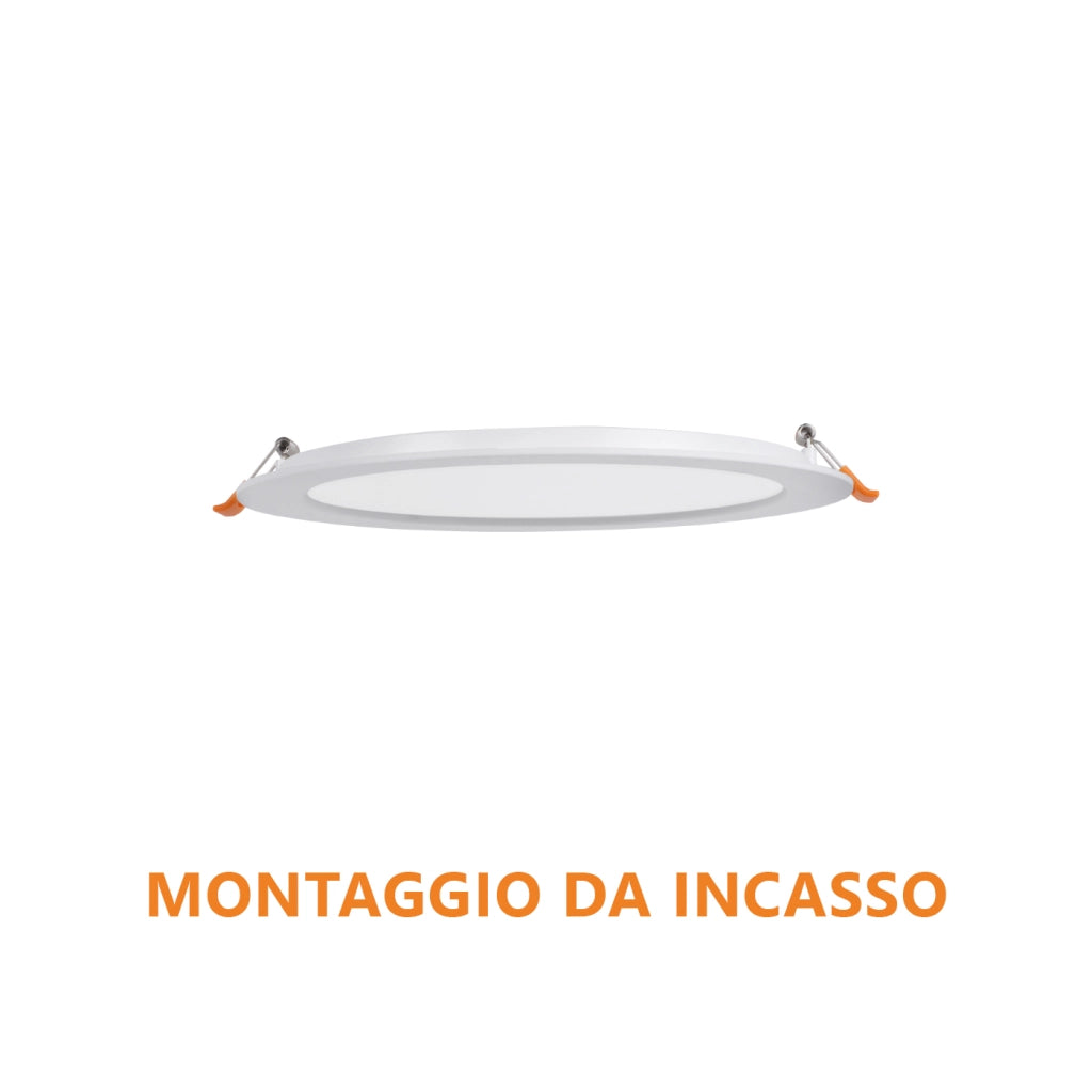 Alcapower Pannello LED Rotondo 12W 1200lm CCT Selezionabile 3000K/4000K/6000K Installazione Incasso o Superficie Diametro 170mm Classe II IP20