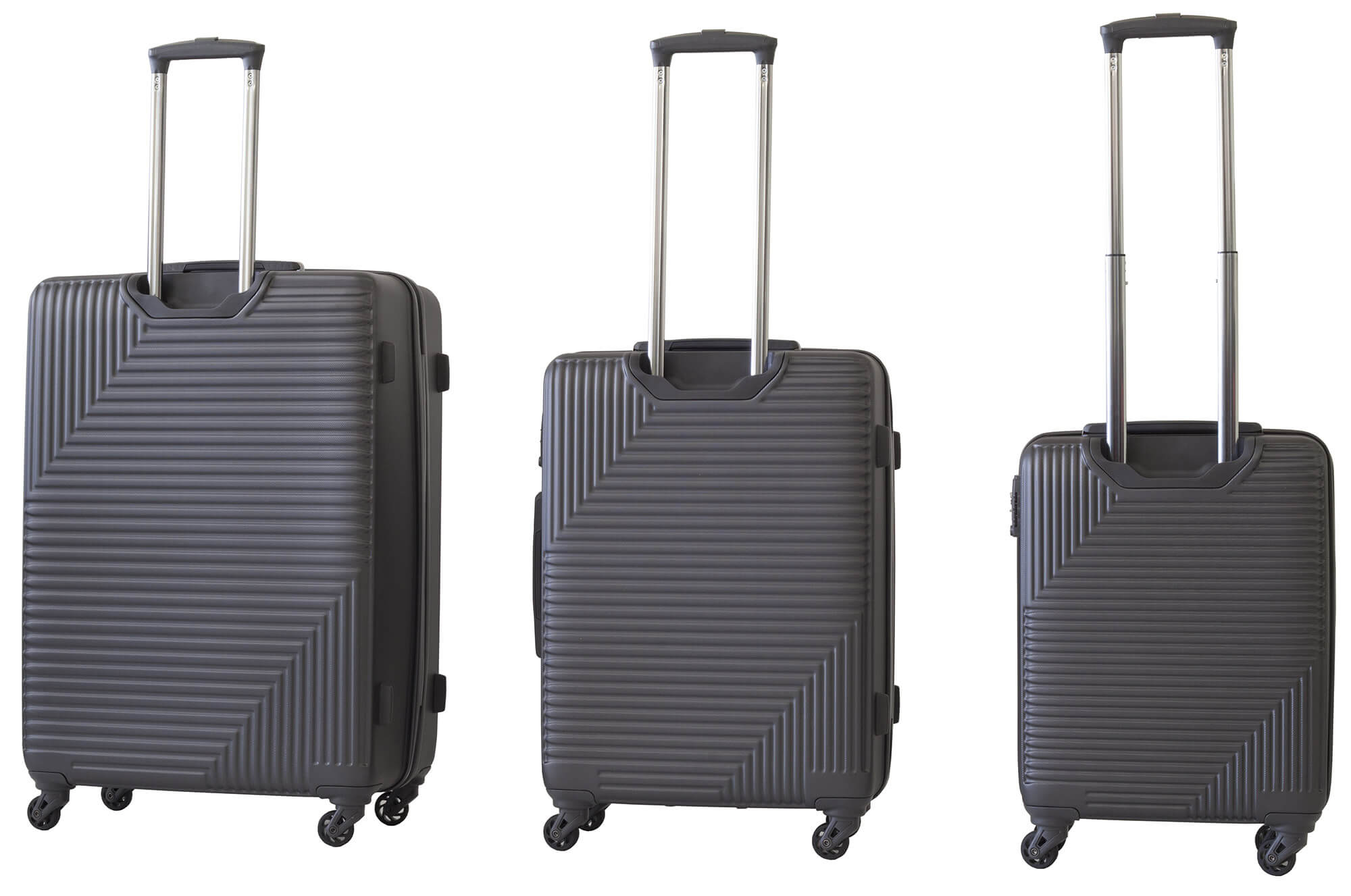 Set 3 Valigie Trolley Rigide in ABS 4 Ruote TSA Ravizzoni Long Island Grigie