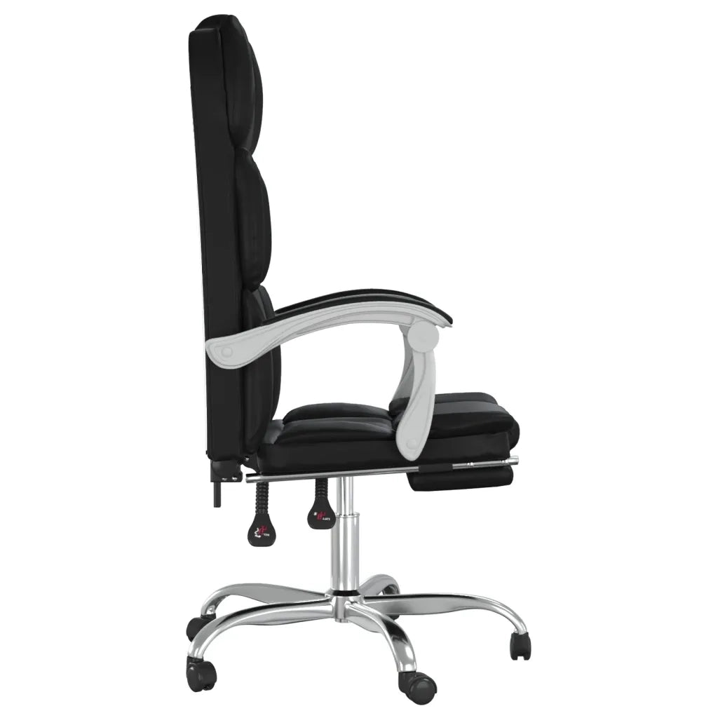 Poltrona da Ufficio Reclinabile Nera in Similpelle 349629