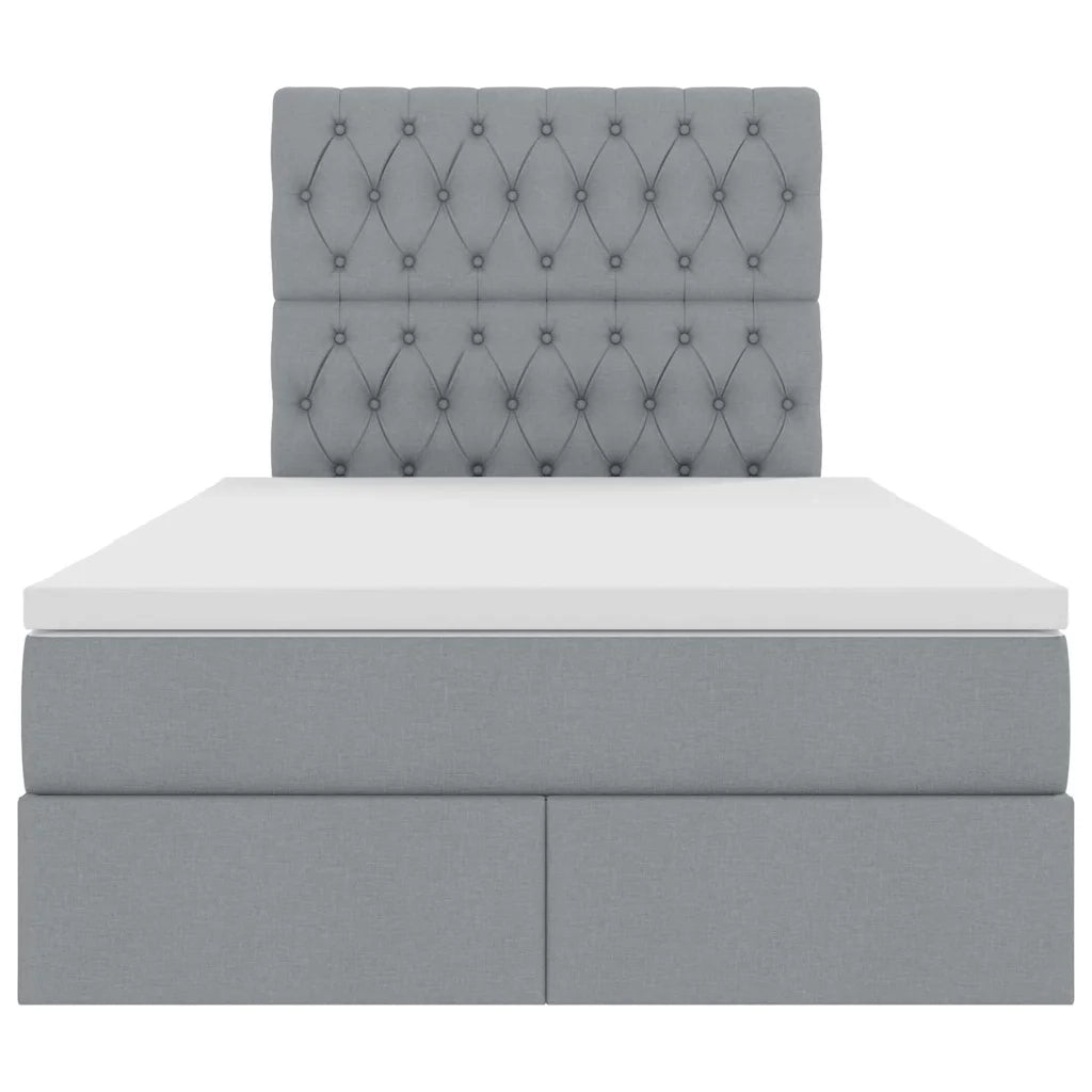 Letto con contenitore LED e materasso Grigio Chiaro