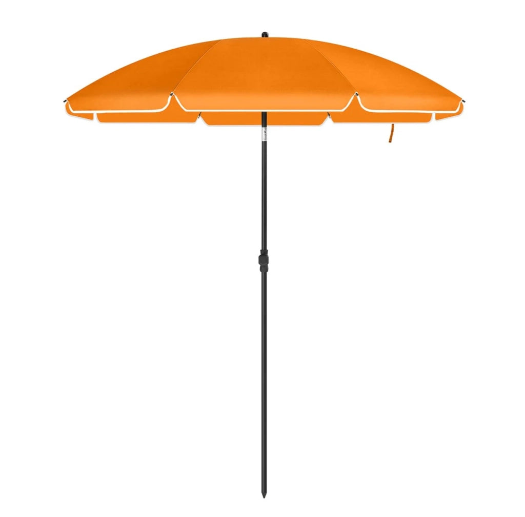 Ombrellone da giardino ø 2 m protezione ombrellone upf 50+ inclinabile portatile antivento stecche in fibra di vetro con sacca arancione 12_0001758