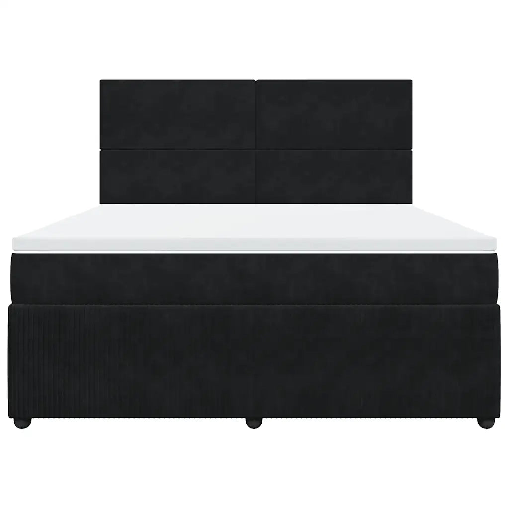 Giroletto a Molle con Materasso Nero 180x200 cm in Velluto 3292402