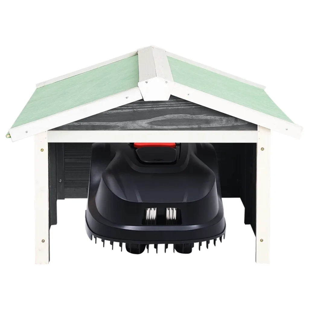 Casetta per Tosaerba Robotizzato 72x87x50cm Grigia Bianca Abete 170879