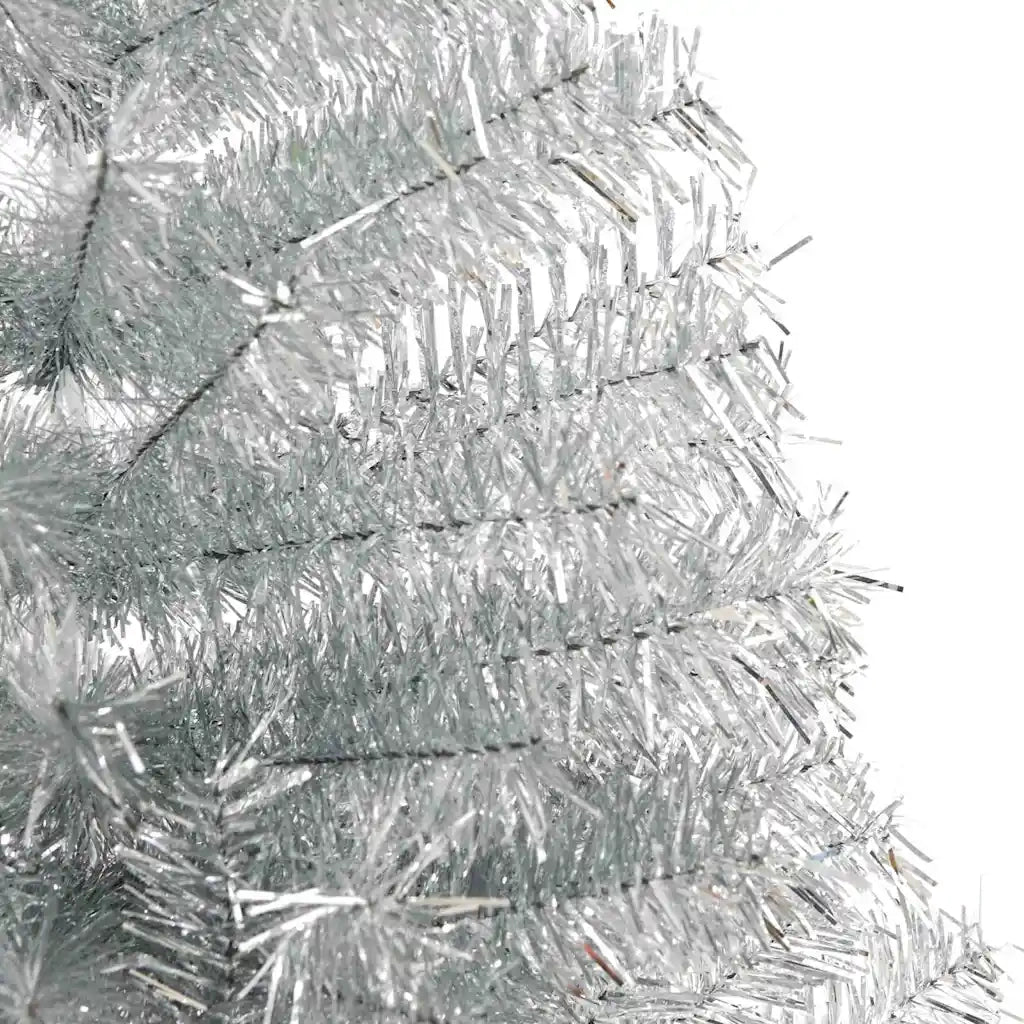Albero di Natale artificiale con luci integrate Argento 210 cm