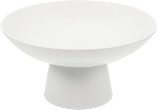 Ceramica rotonda con piede Piccola ciotola Fruitschaal Dessertstandaard Decorazione da tavola Serve-schale Bianca Regalo