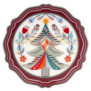 SET 2 SOTTOPIATTI NATALIZI IN CRISTALLO ACRILICO DECORATO DISEGNO ALBERO
