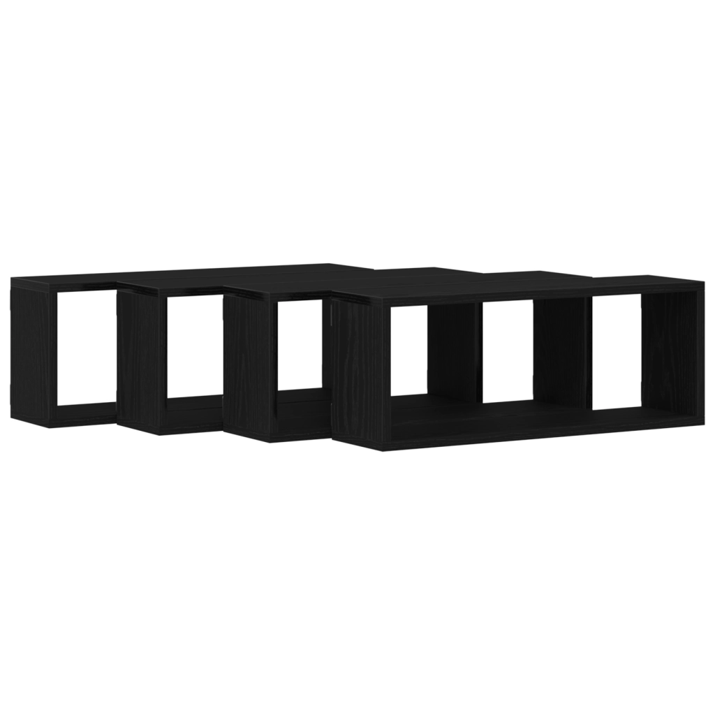 Set di 4 Mensole  - Rovere Nero - 60x15x23 cm - Realizzate in Legno Ingegnerizzato